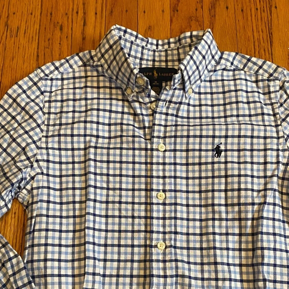 Ralph Lauren Blue and White Checkered Shirt